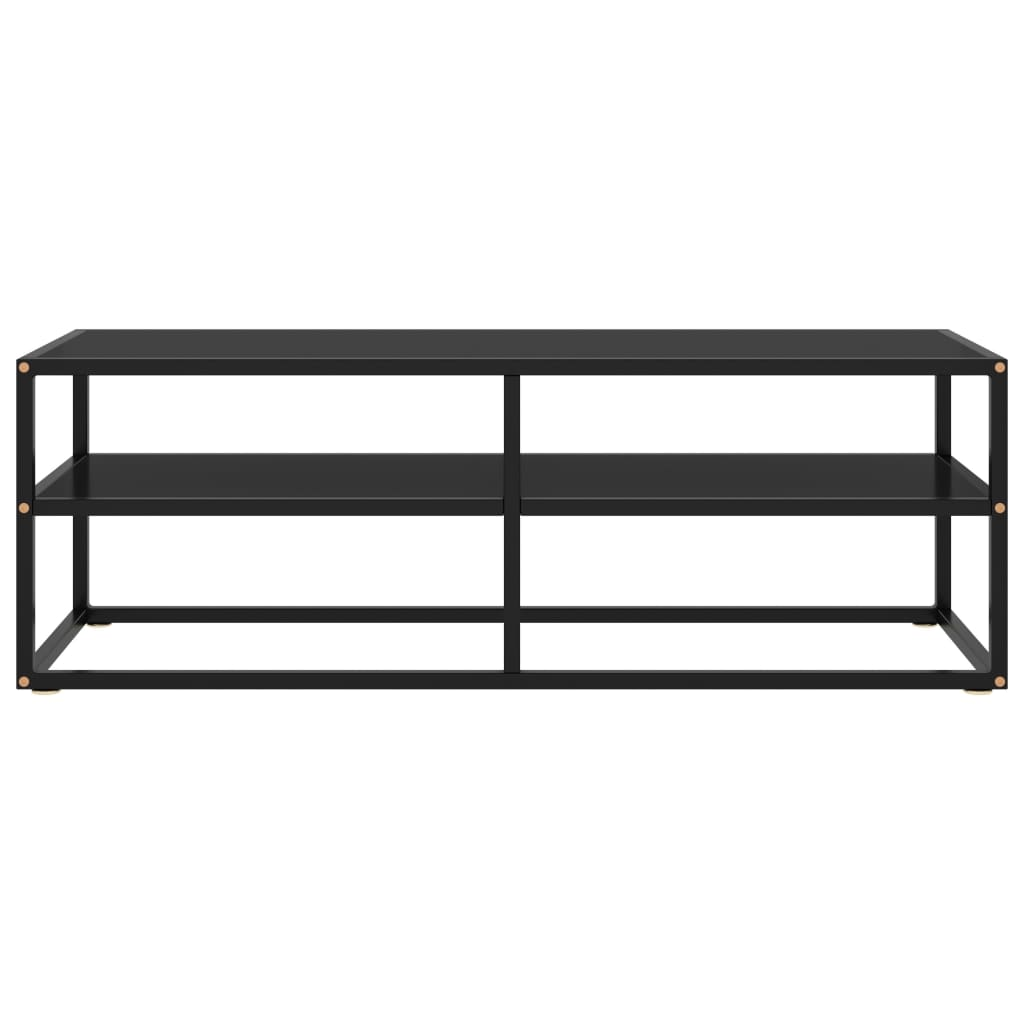 fekete TV-szekrény fekete üveggel 120 x 40 x 40 cm (322860)