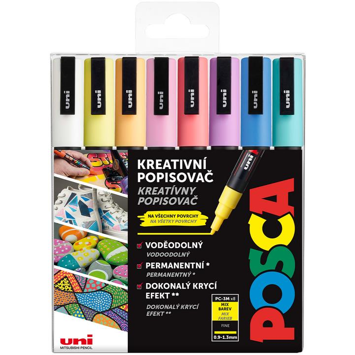 UNI Posca 3M 8 pcs pastel (5012788014624)