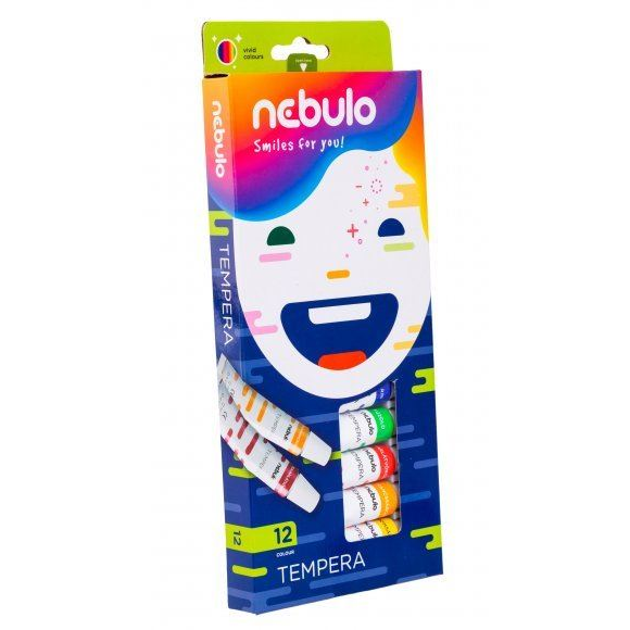 Nebulo tempera készlet 12 színes, 12 ml-es (NTF-12-12) (NTF-12-12)