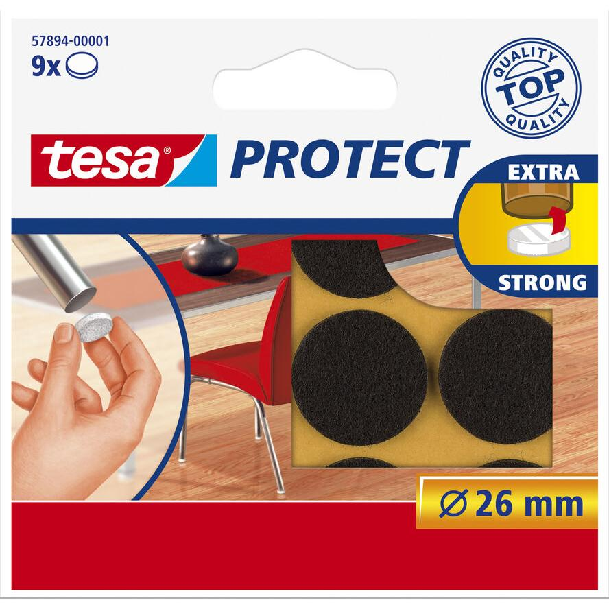 Tesa Protect Filzgleiter rund 26mm braun 9St. (57894-00001-01) (57894-00001-01)