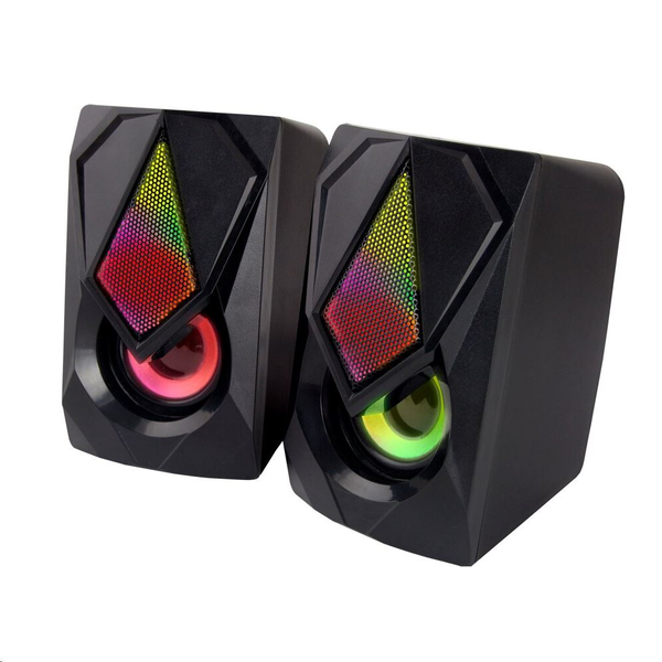 Тонколони, 2.0 USB връзка за компютър / лаптоп, С 5W усилване, MEGS102, С предно осветление