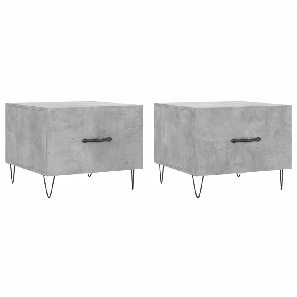 2 db betonszürke szerelt fa dohányzóasztal 50 x 50 x 40 cm (829389)