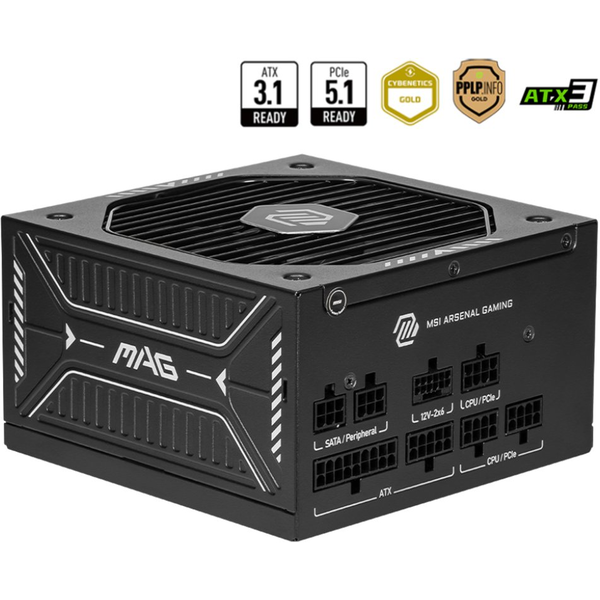 MSI MAG A650GLS PCI5 tápegység - ATX3.1, PCIe5.1, 80Plus Gold, 650W