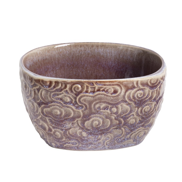 IRIS kerámia müzlis tál virágos lila 14cm (171220)