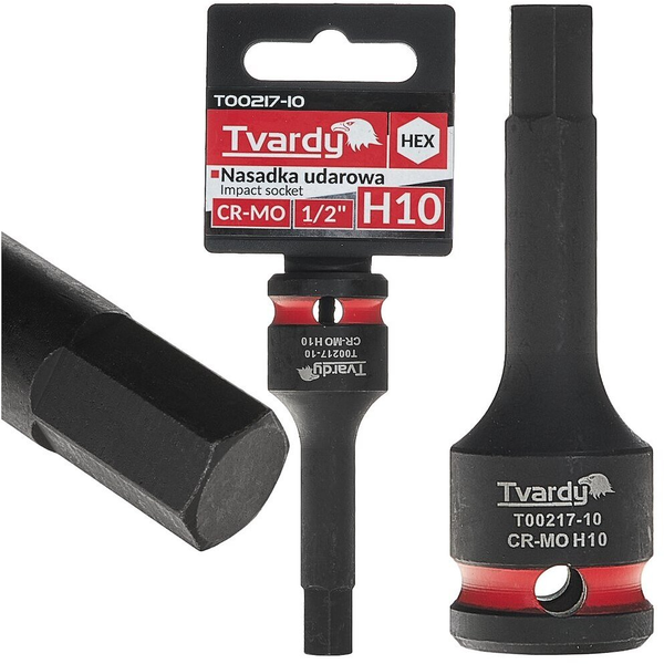 Tvardy Nasadka udarowa HEX 1/2" H10 CR-MO (10/100)