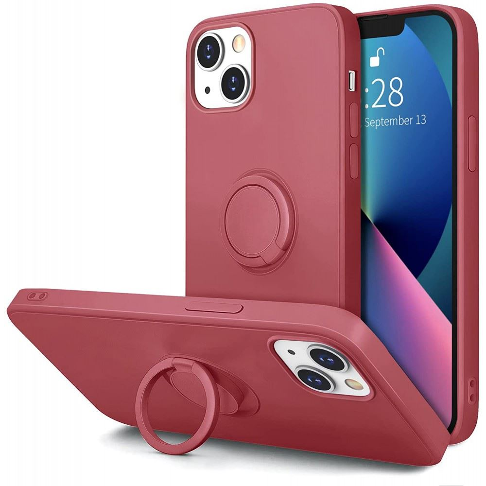 Cellect iPhone 13 Pro Max szilikon tok gyűrűvel mályvaszínű (CEL-RING-IPH1367-M) (CEL-RING-IPH1367-M)