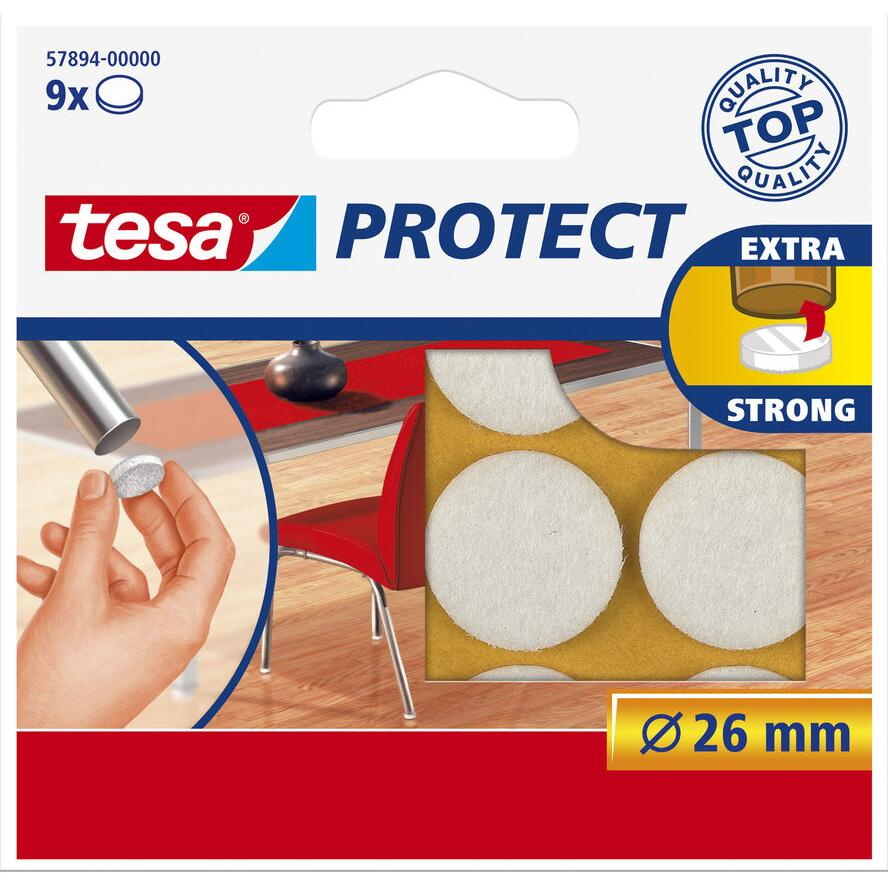 Tesa Protect Filzgleiter rund 26mm weiß 9St. (57894-00000-01) (57894-00000-01)