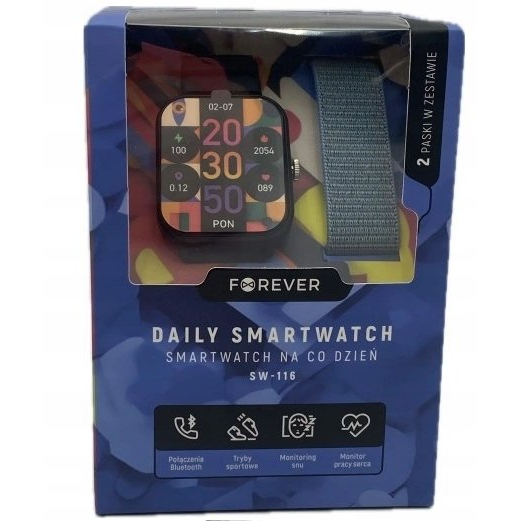 Smartwatch Forever smartwatch SW-116 czarny/niebieski