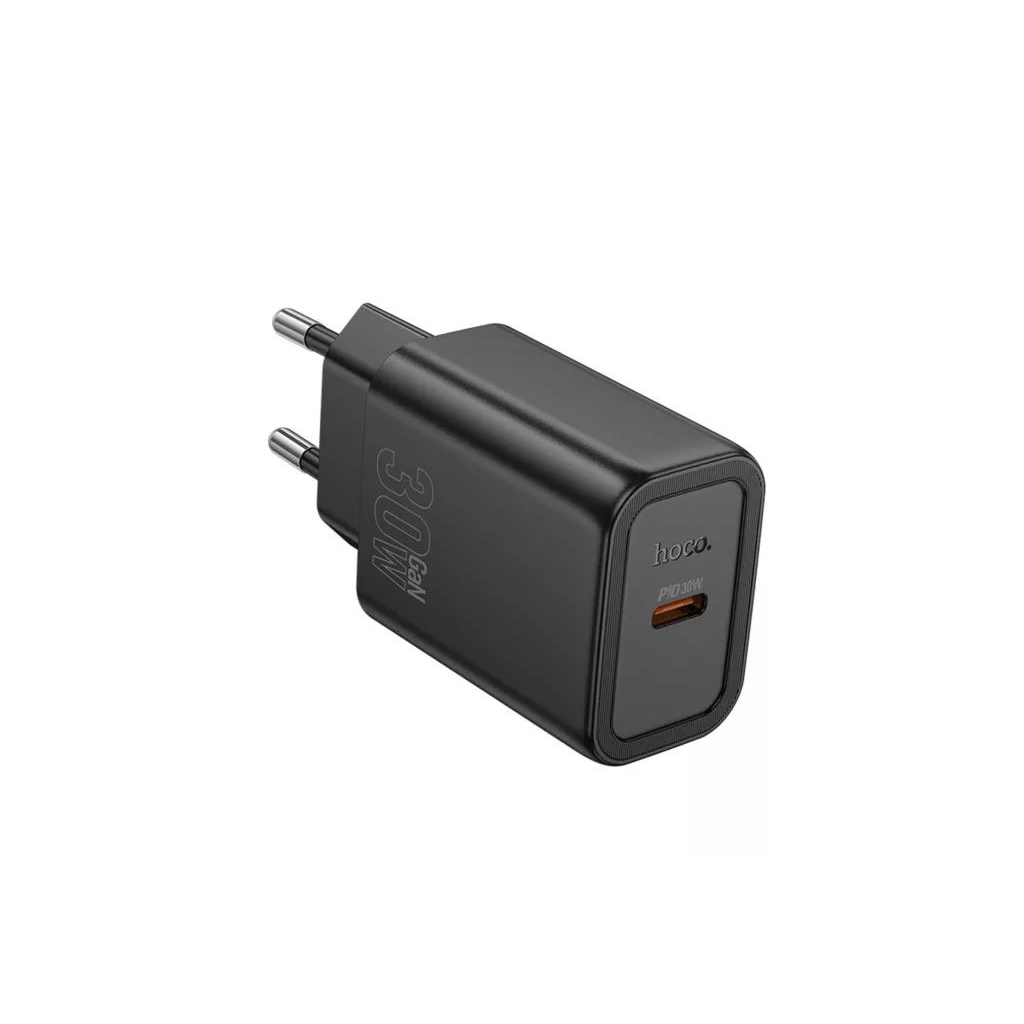 Hoco N62 Gentle Hálózati Gyorstöltő (Type-C) (PD) 30W fekete (PM037411) (PM037411)