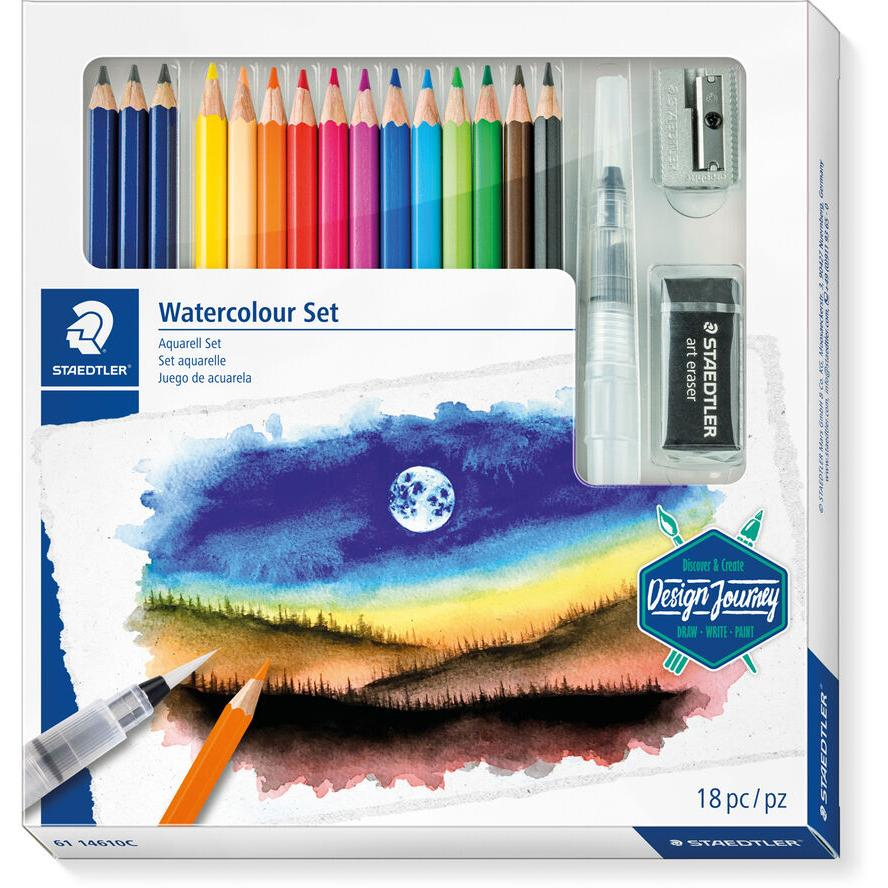 Staedtler Design Journey Hatszögletű Akvarell ceruza készlet (18 db/csomag) (61 14610C)