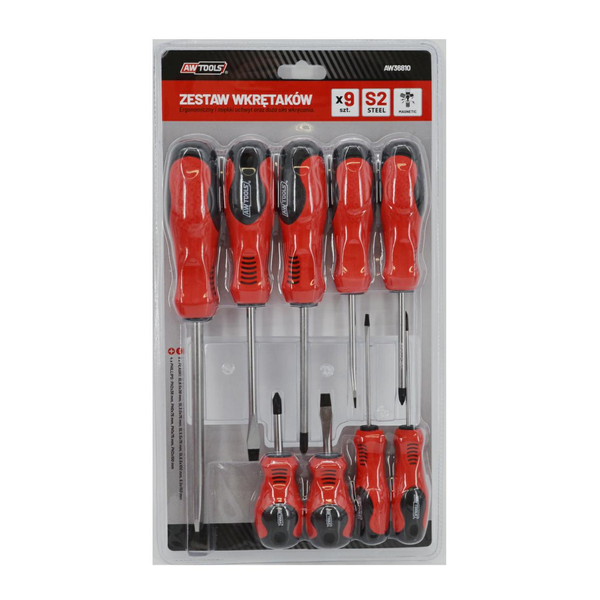 Set 9 surubelnite AwTools, Otel, Varf magnetic