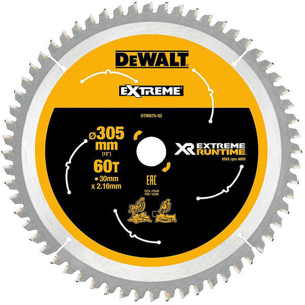 Kreissägeblatt XR EXTREME RUNTIME DT99575, Ø 305mm, 60Z (Bohrung 30mm, für Akku-Paneelsägen)