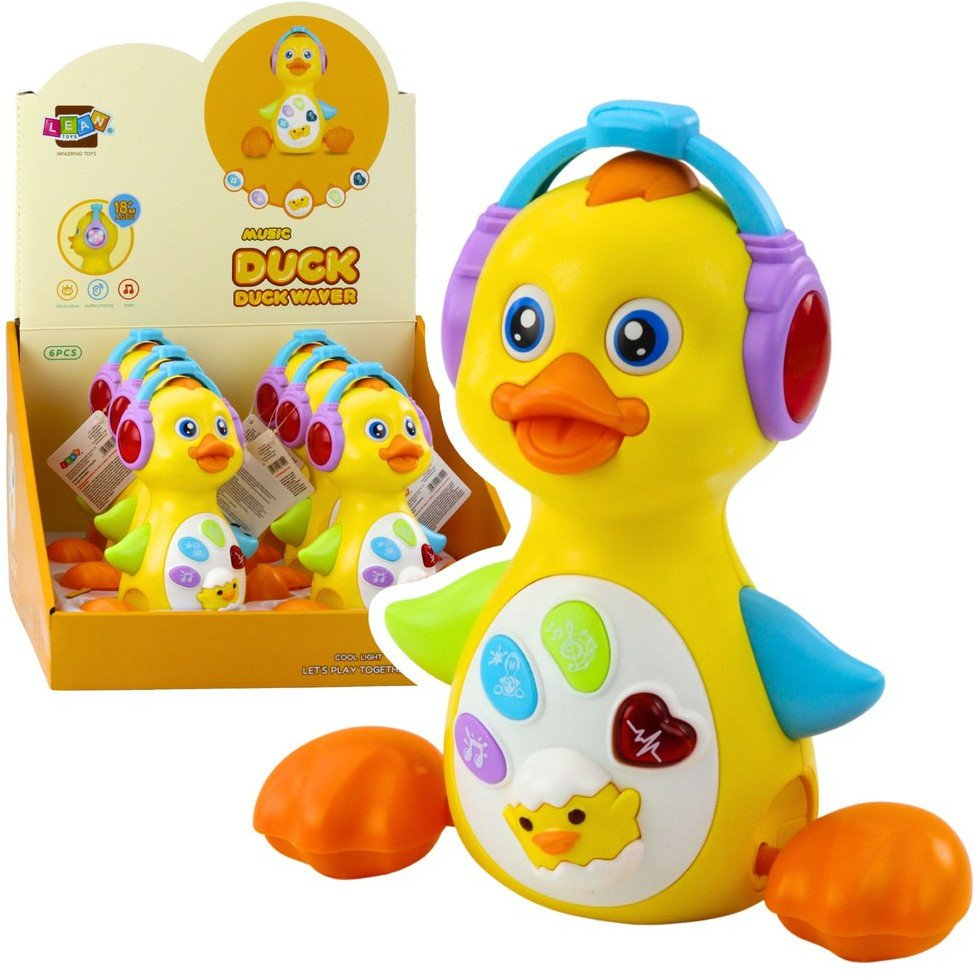 Lean Toys Interaktív Zenés Kacsa Kisgyermekeknek, Sárgára Mozgatja A Fényeket (25083)