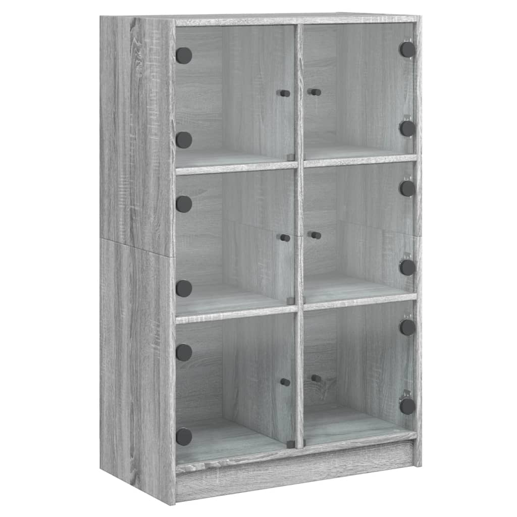 szürke sonoma színű magasszekrény ajtókkal 68 x 37 x 109 cm (3295855)
