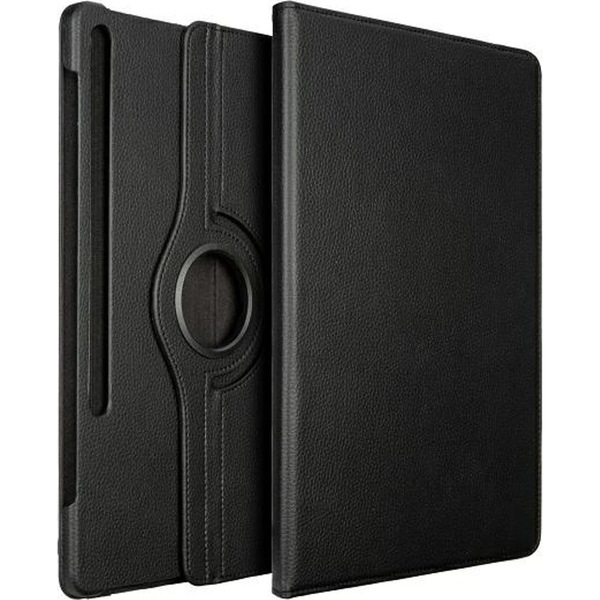 Калъф книжка за Samsung Galaxy Tab S9 Plus, черен, екологична кожа/TPU