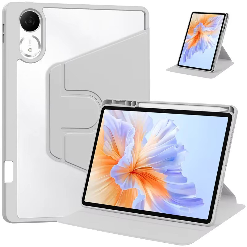 Huawei Honor Pad X8a (11.0), mappa tok, elforgatható (360°), kitámasztóval, érintőceruza tartóval, világosszürke (TS10732)