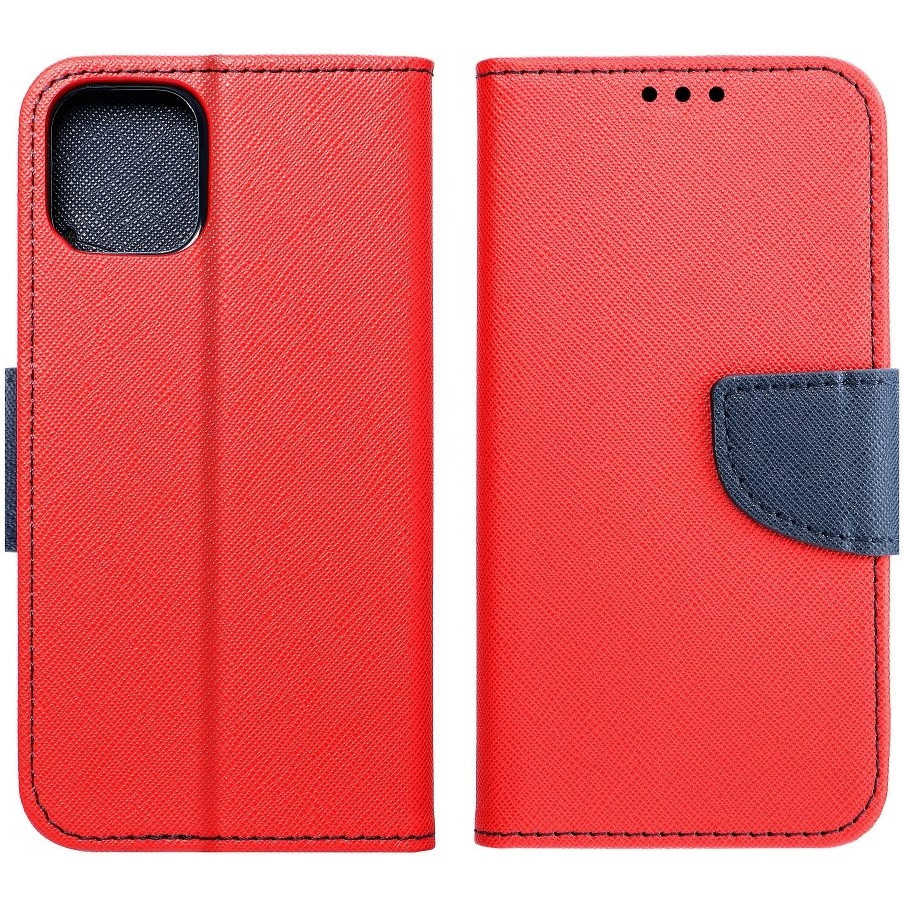 Apple iPhone 13 Pro, Oldalra nyíló tok, stand, Fancy Book, piros (107474)