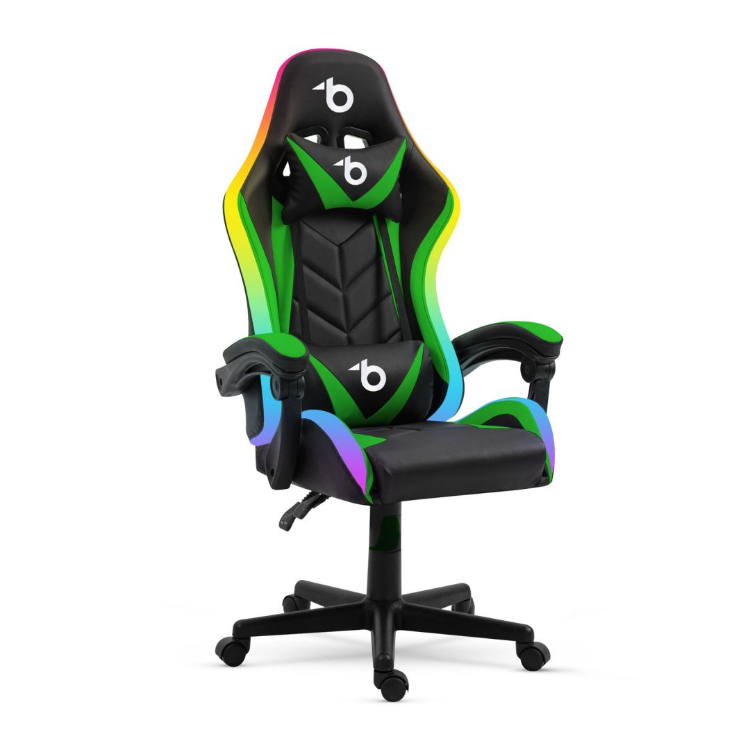 Delight BMD1115GR RGB Gamer szék Fekete/Zöld 120kg