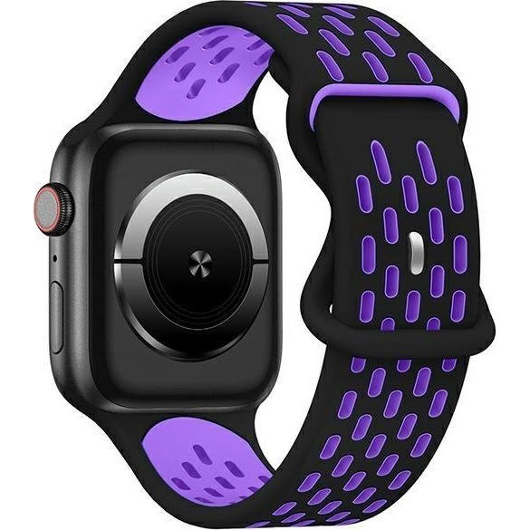 Beline Óraszíj Apple Watch New Sport Szilikon 38/40/41mm Fekete/Lila Doboz