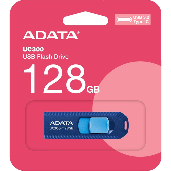 ADATA ACHO-UC300-128G-RNB/BL USB flash meghajtó 128 GB USB C-típus 3.2 Gen 1 (3.1 Gen 1) Kék