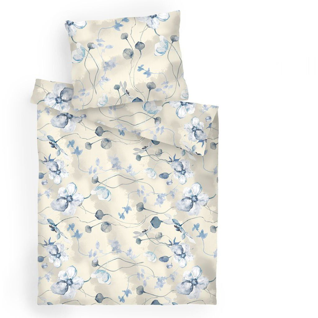 Dadka 140 × 200 cm, 70 × 90 cm ágynemű, krepp - Bloom elegance banán (8596132068565)