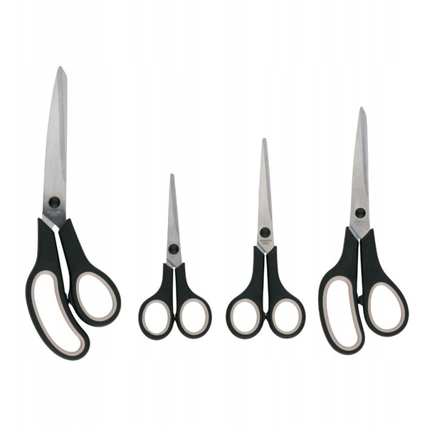 Scissors 4pc Alpina 24.5/21/17/14cm blade 1.91/1.29/1.09/1.09mm SS/PP/TPR