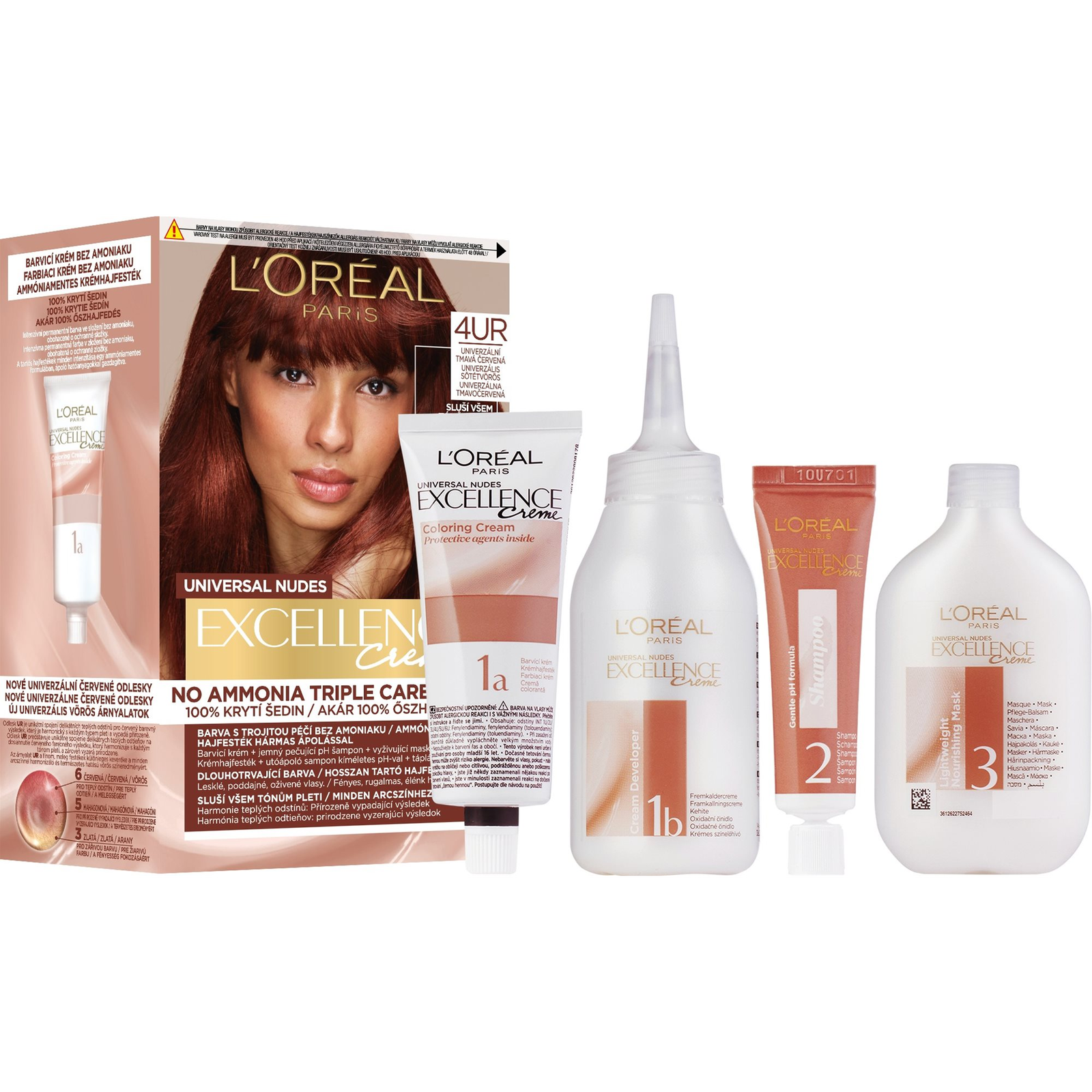 L'ORÉAL PARIS Excellence Universal Nudes 4UR Univerzális sötétvörös (3600524126162)