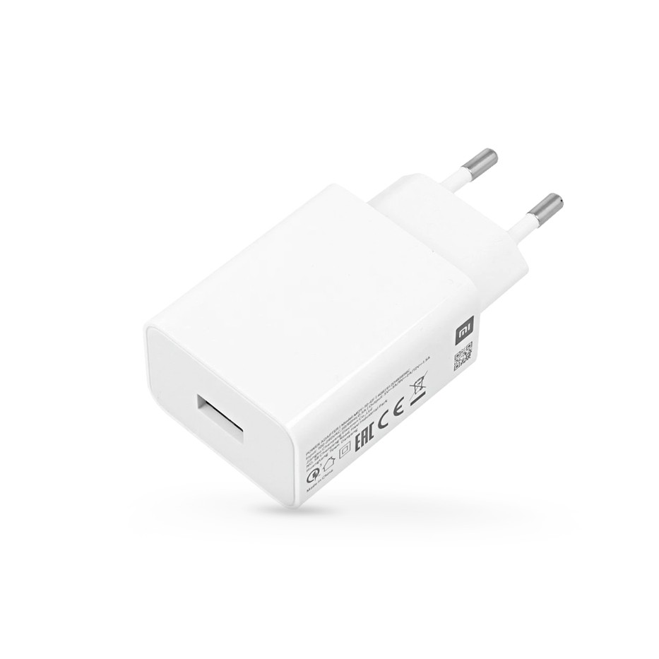 Xiaomi gyári USB hálózati töltő adapter - 5V/3A - MDY-10-EF - QC 3.0 white (ECO csomagolás) (XI-106)