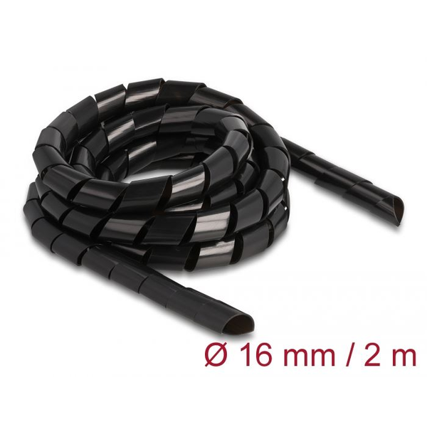 Delock spirál flexibilis kábelburkolat 2m x 16mm fekete (19024)