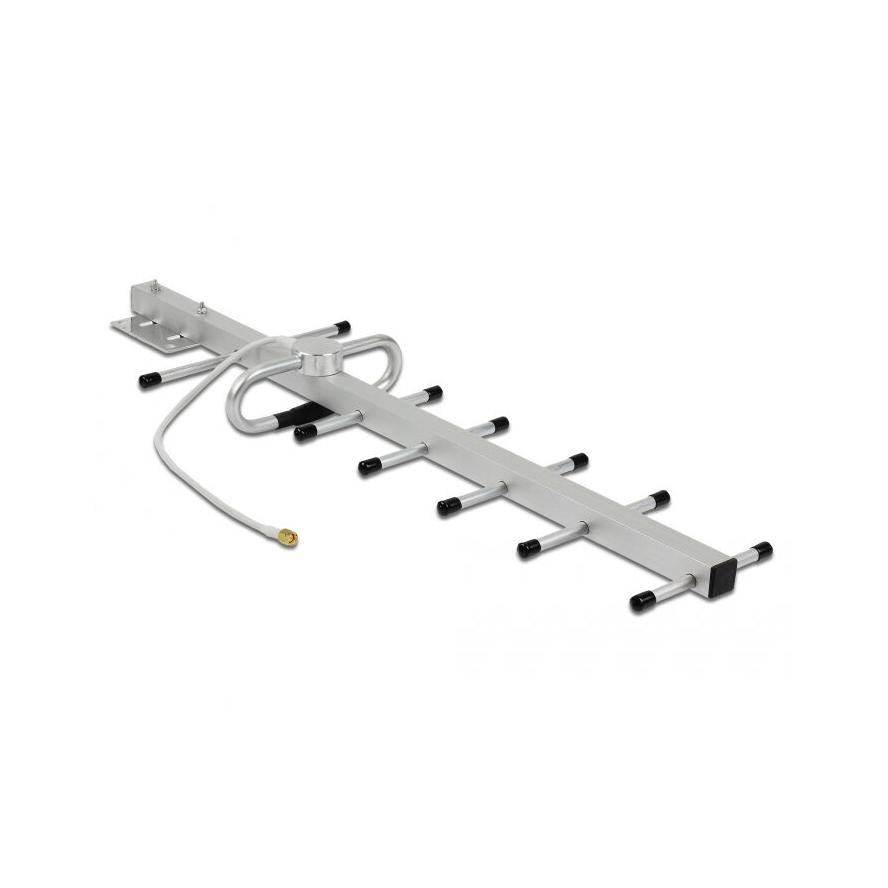 Delock LPWAN 806 - 896 MHz Yagi antenna SMA-dugó 10 dBi irányított, rögzített, kültéri fali és állít (12569)