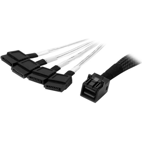 StarTech.com SAS43SAT1M Serial Attached SCSI (SAS)-kabel Zwart, Zilver