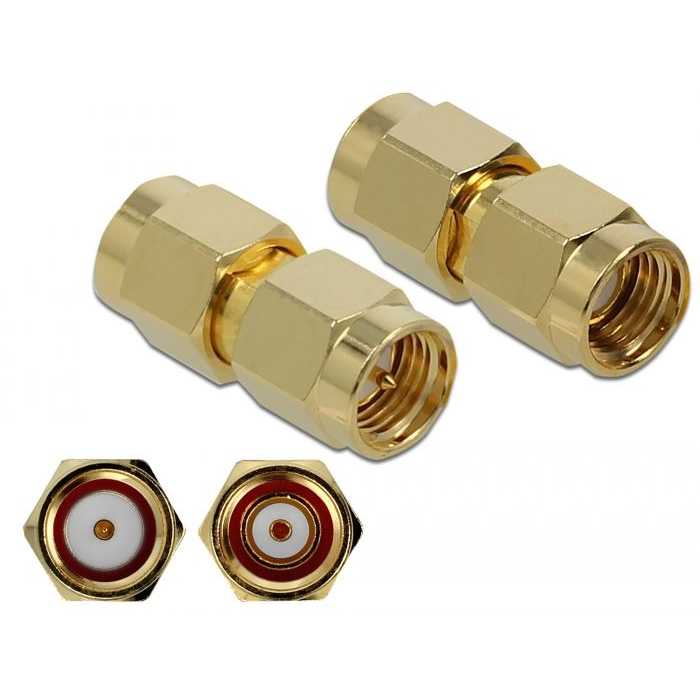 Delock Adapter SMA-dugó apa RP-SMA csatlakozóhüvely 10GHz (89955) (DE89955)