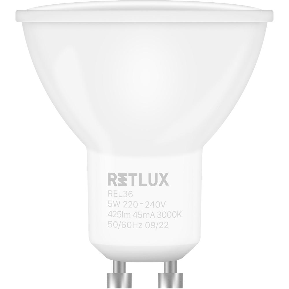 Retlux REL 36 LED Izzó 5W 425lm 3000K GU10 - Meleg Fehér (2db/csomag) (REL 36)