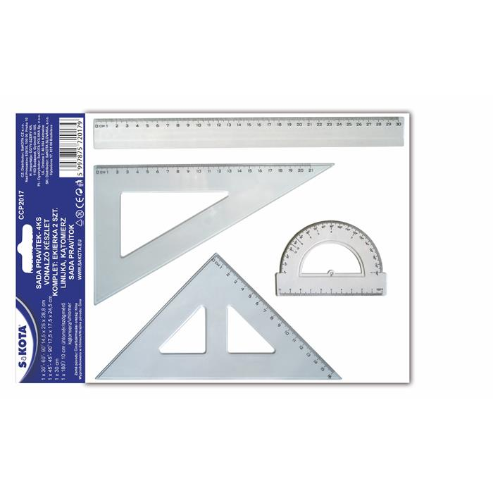 Sakota CCP2017 Műanyag Vonalzókészlet - 4 darabos (CCP2017)