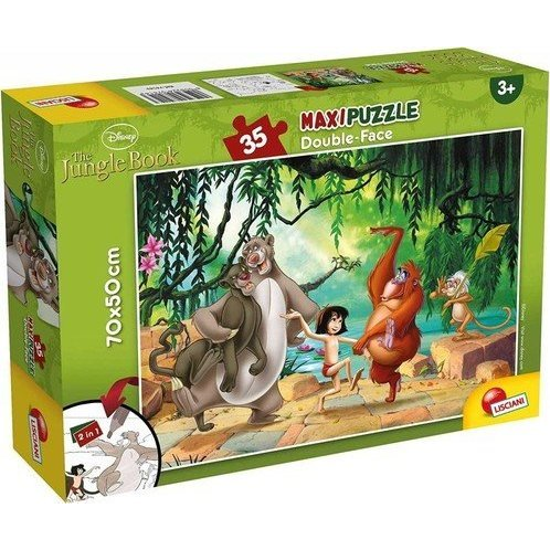 A Dzungel könyve 2 az 1-ben 35db-os maxi puzzle és színező 70x50cm - Lisciani