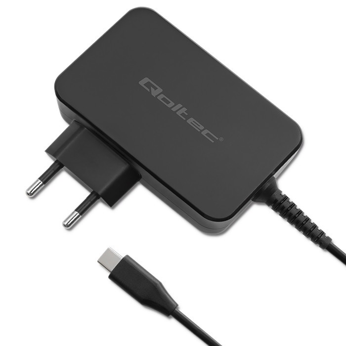 Qoltec 52387 USB-C Hálózati töltő - Fekete (20V / 4.5A) (52387)