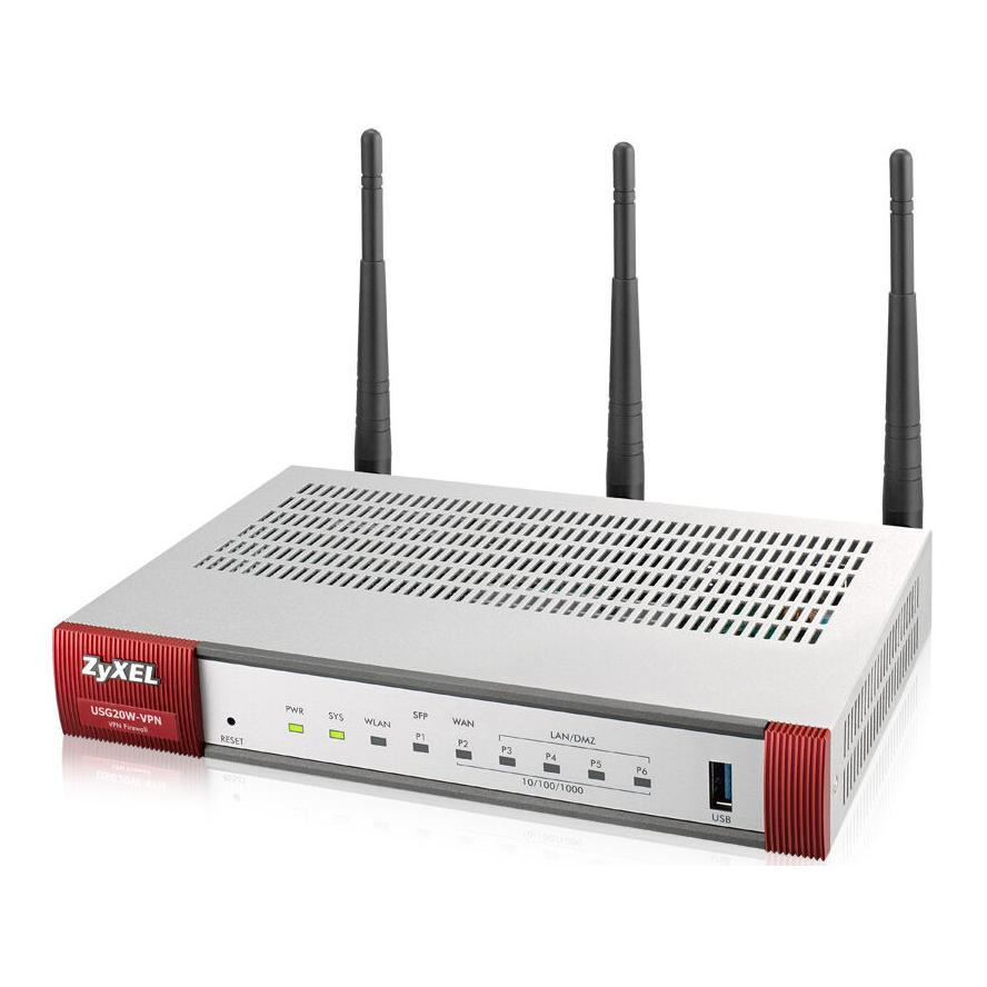 Zyxel USG20W-VPN-EU0101F bezdrôtový smerovač Gigabit Ethernet Dvojpásmový (2,4 ghz/5 ghz) Šedá, Červená (USG20W-VPN-EU0101F)