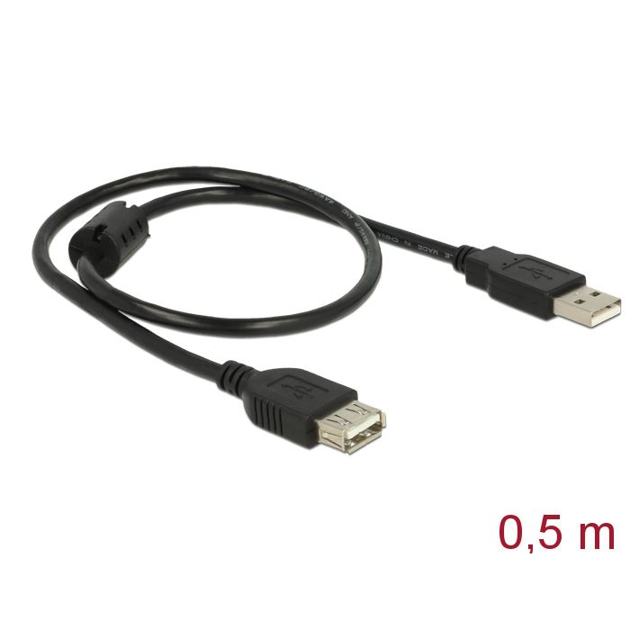 Delock 83401 USB2.0 hosszabító kábel 50cm (Delock 83401)