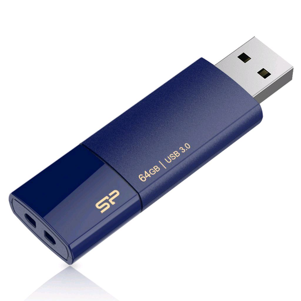 Silicon Power SP064GBUF3B05V1D Blaze B05 64GB, USB Type-A, 3.2 Gen 1, Slide, 9.2 g, Blue, Navy