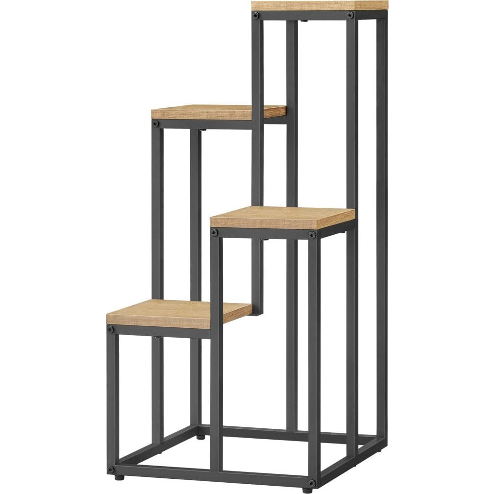 Bravolo Virágágyas Könyvespolc 4 Polccal Tölgyfa/Fekete Lábak (model_2810_1)