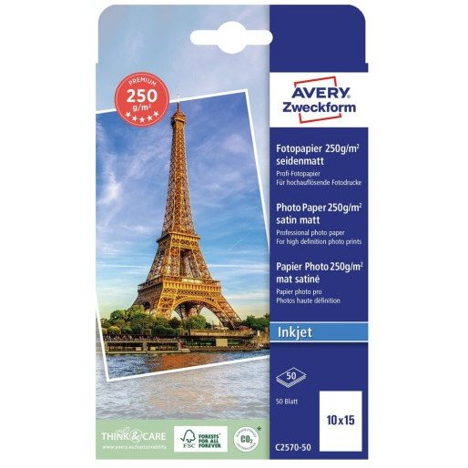 Avery-Zweckform Premium C2570-50 Fénykép papír 10 x 15 cm 250 g/m² 50 lap Selyem matt