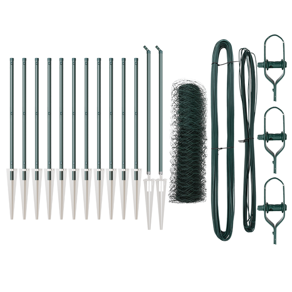 Kerítés Készlet 2 darab Erdőzöld Horganyzott acél 25 x 0.5 m