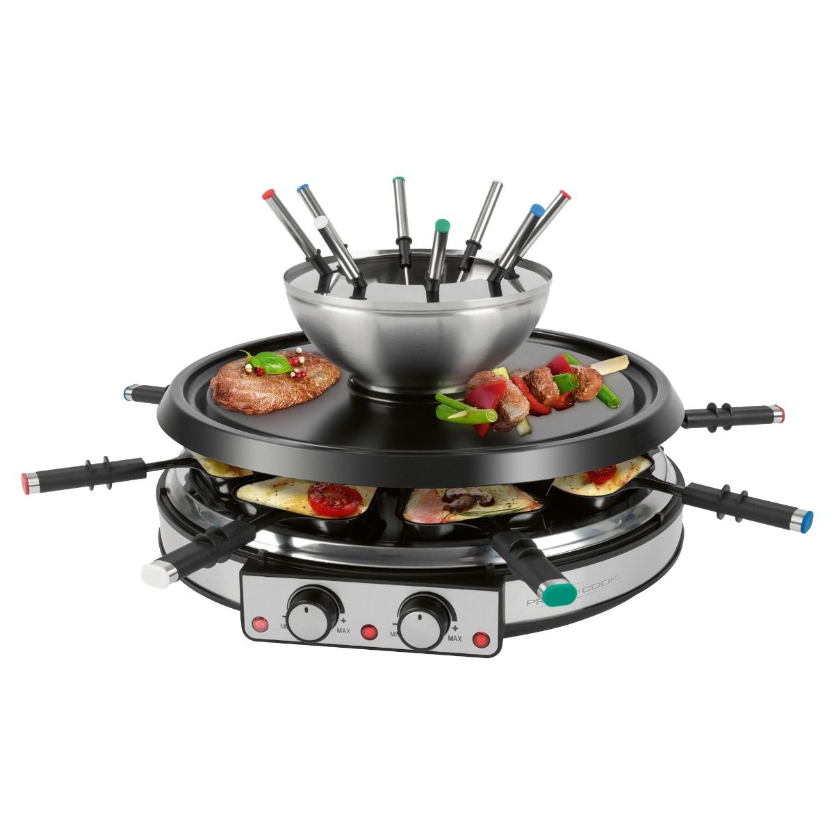 ProfiCook PC RG/FD 1245 2 az 1-ben Raclette Grillsütő és Fondü készlet (501245)