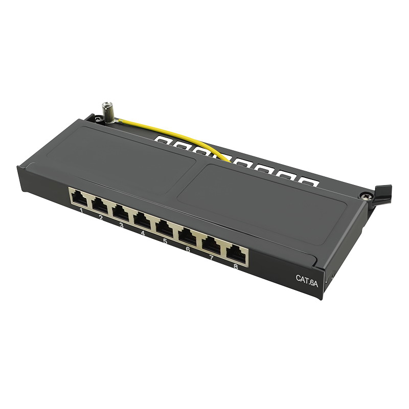 Logilink Cat.6A patch panel 8-port mini asztali, árnyékolt, fekete (NP0064B) (NP0064B)