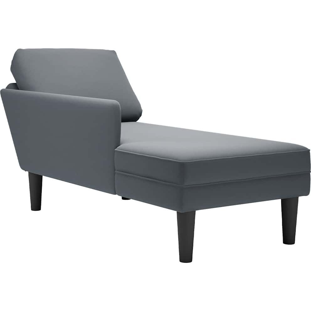 sötétszürke bársony dívány párnával és jobb kartámasszal (4009808 VidaXL)