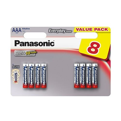 Alkalická baterie Panasonic AAA (R3) 8 ks