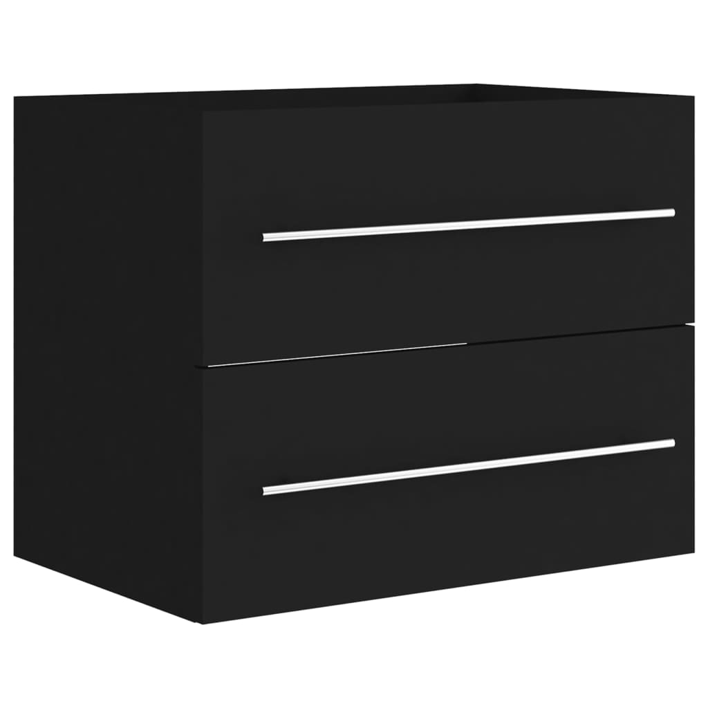 fekete forgácslap mosdószekrény 60 x 38,5 x 48 cm (804693)