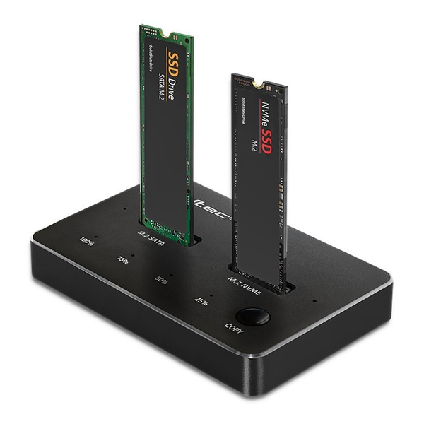 Qoltec 52274 SSD Dokkoló állomás (USB-C - M.2 SATA, NVMe)