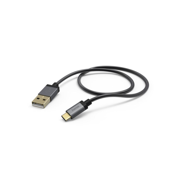 Hama 1.5m, USB2.0-A/USB2.0-C cabluri USB 1,5 m USB A USB C Antracit