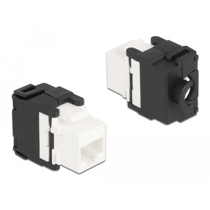 Delock Eszközmentes, 180 -os Keystone modul RJ45 anya - LSA Cat.6A (87034) (87034)